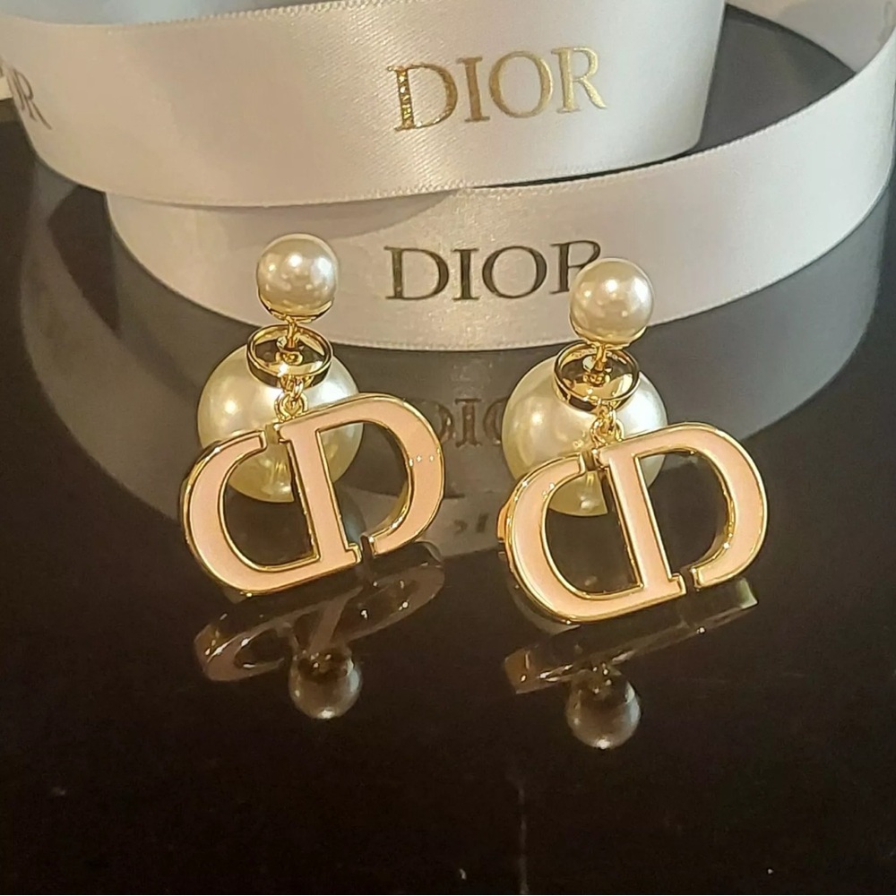 DIOR CD PEARL EARRINGS - Box & Dust Pouch included.
